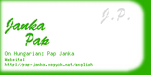 janka pap business card